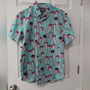 Bonobos Mens L, Slim Fit Riviera Jellyfish Button Down All Over‎ Print, Novelty